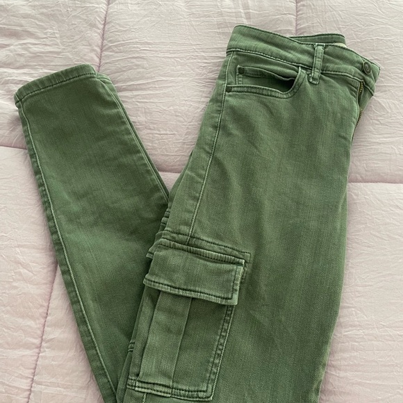 Moss/green skinny cargo jeans - Picture 3 of 3